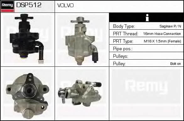 Remy DSP512 Hydraulic Pump, steering system DSP512: Buy near me in Poland at 2407.PL - Good price!