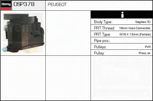 Remy DSP378 Насос гидроусилителя руля DSP378: Отличная цена - Купить в Польше на 2407.PL!