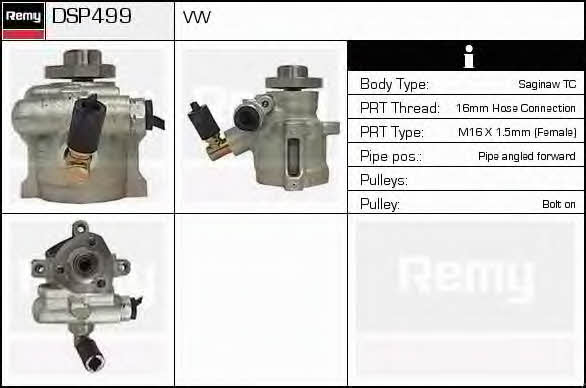 Remy DSP499 Hydraulic Pump, steering system DSP499: Buy near me in Poland at 2407.PL - Good price!