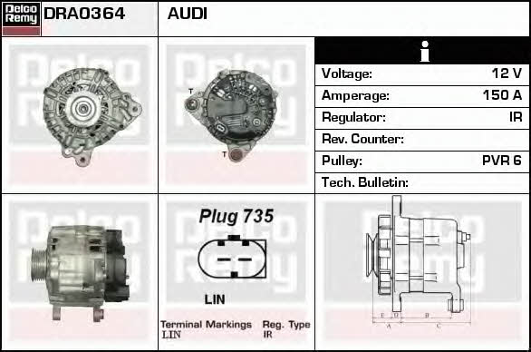 Remy DRA0364 Alternator DRA0364: Dobra cena w Polsce na 2407.PL - Kup Teraz!