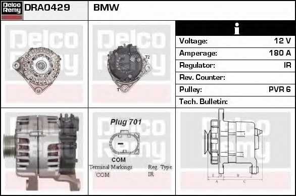 Remy DRA0429 Alternator DRA0429: Buy near me in Poland at 2407.PL - Good price!