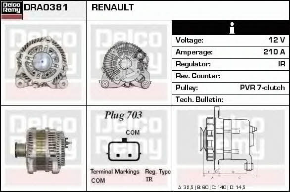 Remy DRA0381 Generator DRA0381: Kaufen Sie zu einem guten Preis in Polen bei 2407.PL!