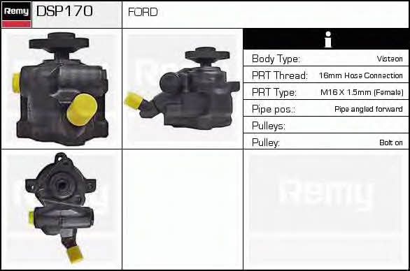 Remy DSP170 Hydraulic Pump, steering system DSP170: Buy near me in Poland at 2407.PL - Good price!