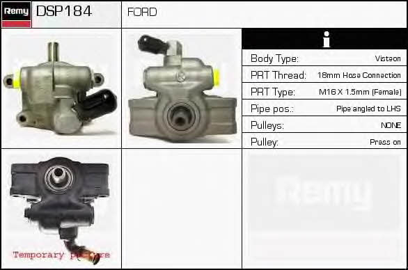 Remy DSP184 Hydraulic Pump, steering system DSP184: Buy near me in Poland at 2407.PL - Good price!