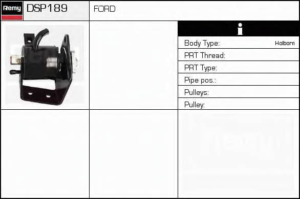 Remy DSP189 Hydraulic Pump, steering system DSP189: Buy near me in Poland at 2407.PL - Good price!
