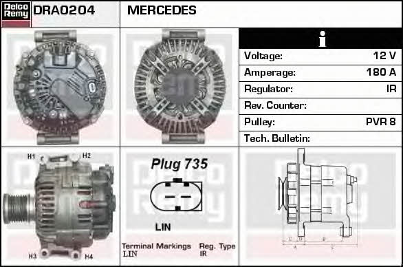 Remy DRA0204 Alternator DRA0204: Buy near me at 2407.PL in Poland at an Affordable price!