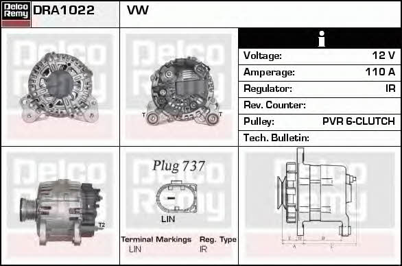 Remy DRA1022 Generator DRA1022: Kaufen Sie zu einem guten Preis in Polen bei 2407.PL!