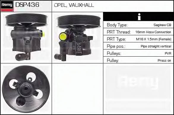 Remy DSP436 Hydraulic Pump, steering system DSP436: Buy near me at 2407.PL in Poland at an Affordable price!