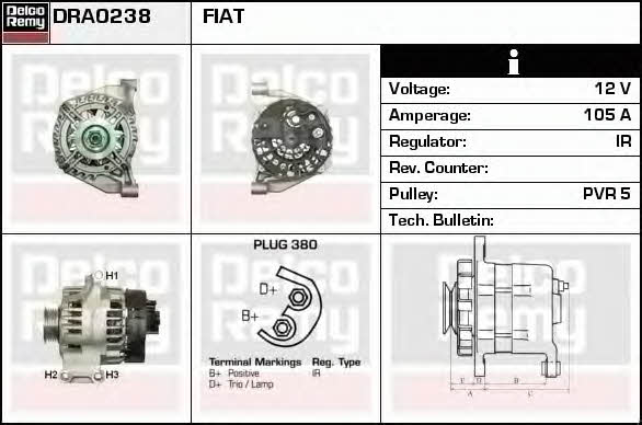 Remy DRA0238 Alternator DRA0238: Buy near me in Poland at 2407.PL - Good price!