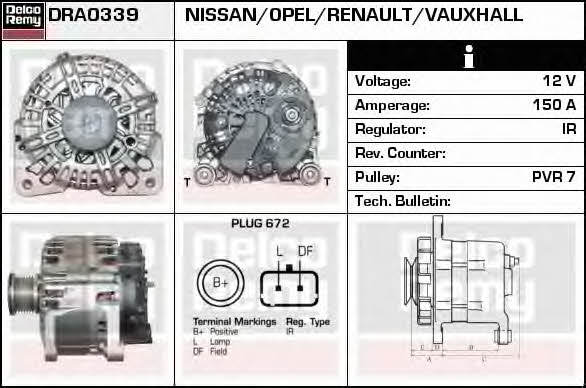 Remy DRA0339 Generator DRA0339: Kaufen Sie zu einem guten Preis in Polen bei 2407.PL!