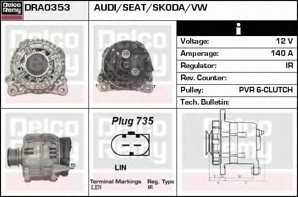 Remy DRA0353 Alternator DRA0353: Buy near me at 2407.PL in Poland at an Affordable price!