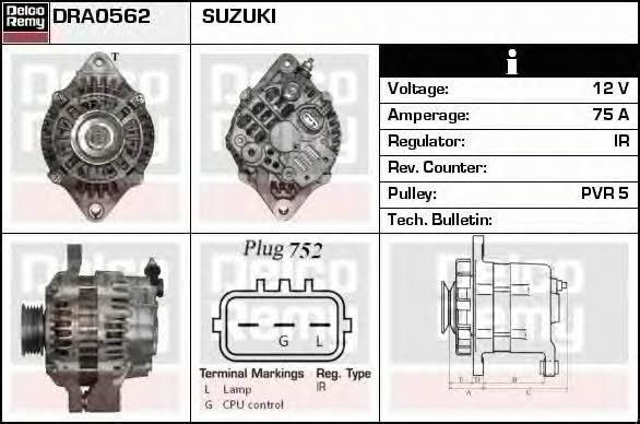 Remy DRA0562 Alternator DRA0562: Dobra cena w Polsce na 2407.PL - Kup Teraz!