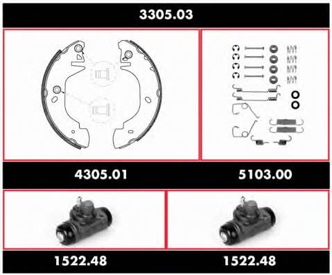 Road house 3305.03 Brake shoe set 330503: Buy near me at 2407.PL in Poland at an Affordable price!