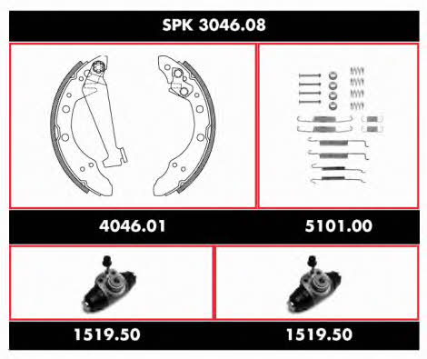  SPK 3046.08 Колодки тормозные барабанные, комплект SPK304608: Отличная цена - Купить в Польше на 2407.PL!