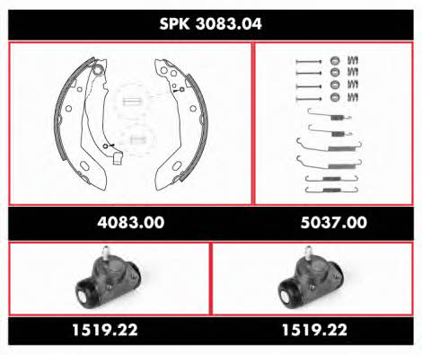 Road house SPK 3083.04 Brake shoe set SPK308304: Buy near me in Poland at 2407.PL - Good price!