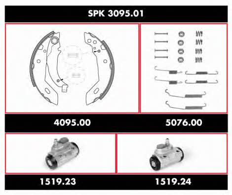  SPK 3095.01 Колодки тормозные барабанные, комплект SPK309501: Отличная цена - Купить в Польше на 2407.PL!