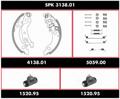Road house SPK 3138.01 Brake shoe set SPK313801: Buy near me in Poland at 2407.PL - Good price!