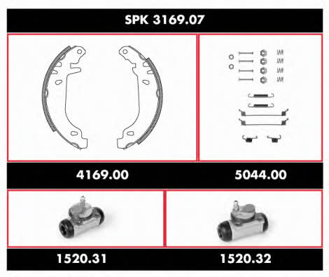 Road house SPK 3169.07 Brake shoe set SPK316907: Buy near me in Poland at 2407.PL - Good price!