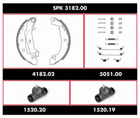 Road house SPK 3182.00 Brake shoe set SPK318200: Buy near me in Poland at 2407.PL - Good price!