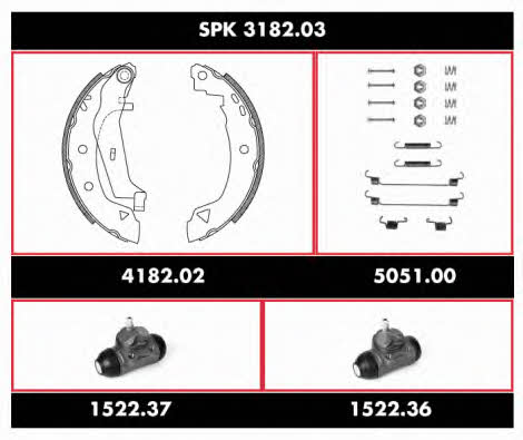  SPK 3182.03 Колодки гальмівні барабанні, комплект SPK318203: Приваблива ціна - Купити у Польщі на 2407.PL!