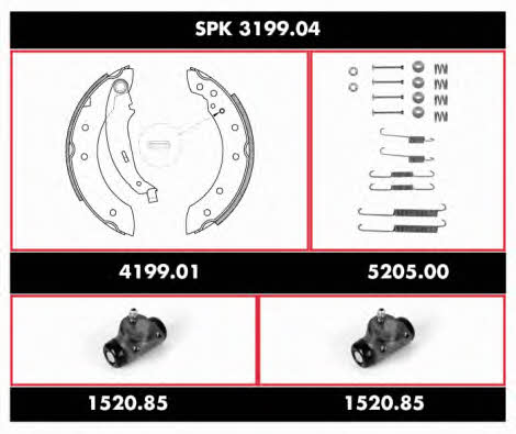  SPK 3199.04 Колодки тормозные барабанные, комплект SPK319904: Отличная цена - Купить в Польше на 2407.PL!
