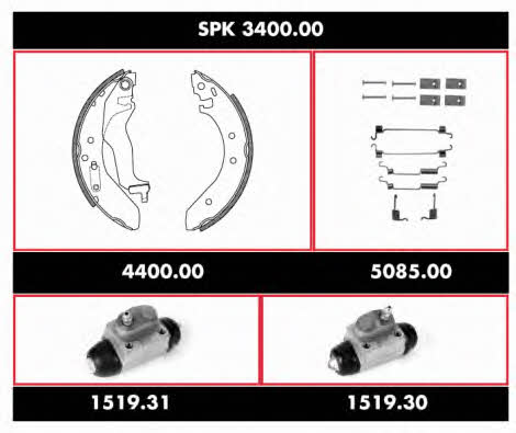 Road house SPK 3400.00 Szczęki hamulcowe, zestaw SPK340000: Dobra cena w Polsce na 2407.PL - Kup Teraz!