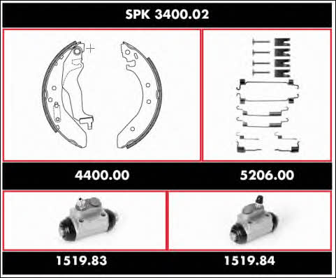  SPK 3400.02 Колодки тормозные барабанные, комплект SPK340002: Отличная цена - Купить в Польше на 2407.PL!