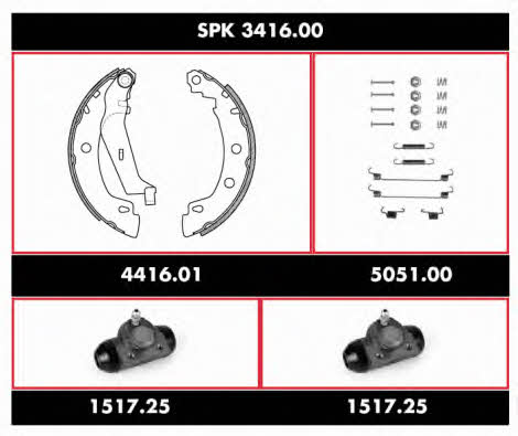 Road house SPK 3416.00 Brake shoe set SPK341600: Buy near me in Poland at 2407.PL - Good price!