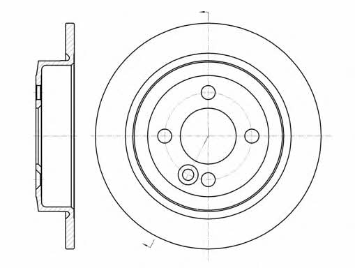 Road house 61195.00 Rear brake disc, non-ventilated 6119500: Buy near me in Poland at 2407.PL - Good price!