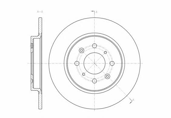 Road house 61461.00 Rear brake disc, non-ventilated 6146100: Buy near me in Poland at 2407.PL - Good price!