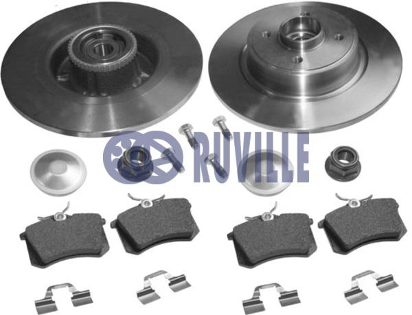 Ruville 5573BD1 Brake discs with pads rear non-ventilated, set 5573BD1: Buy near me in Poland at 2407.PL - Good price!