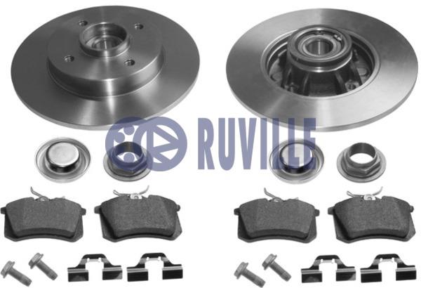 Ruville 6642BD1 Brake discs with pads rear non-ventilated, set 6642BD1: Buy near me in Poland at 2407.PL - Good price!