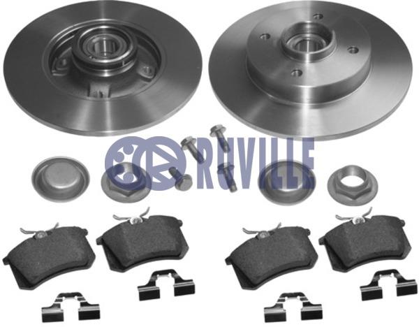 Ruville 6644BD1 Brake discs with pads rear non-ventilated, set 6644BD1: Buy near me at 2407.PL in Poland at an Affordable price!