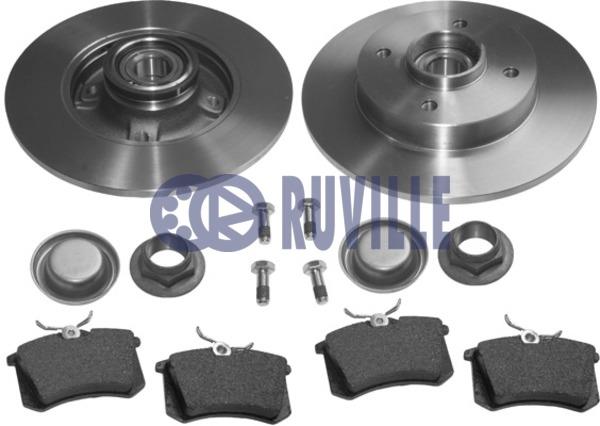 Ruville 6644BD2 Brake discs with pads rear non-ventilated, set 6644BD2: Buy near me in Poland at 2407.PL - Good price!