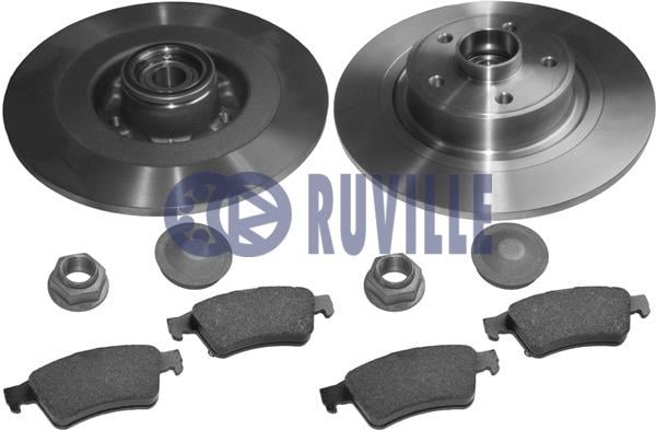 Ruville 5504BD1 Brake discs with pads rear non-ventilated, set 5504BD1: Buy near me in Poland at 2407.PL - Good price!