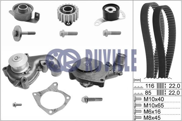 Ruville 55214711 TIMING BELT KIT WITH WATER PUMP 55214711: Buy near me in Poland at 2407.PL - Good price!