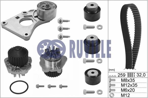 Ruville 56643702 TIMING BELT KIT WITH WATER PUMP 56643702: Buy near me in Poland at 2407.PL - Good price!