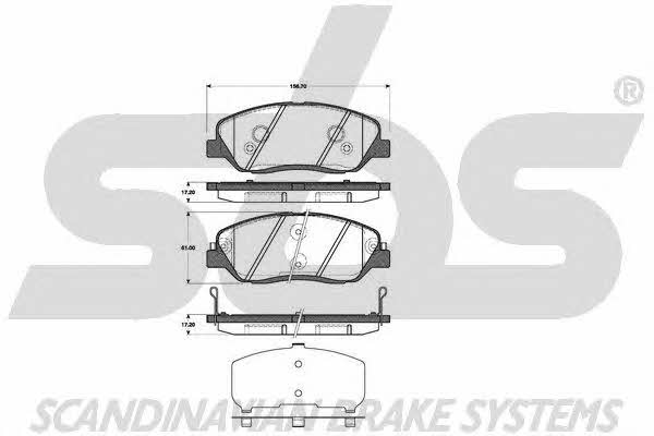 SBS 1501223427 Brake Pad Set, disc brake 1501223427: Buy near me in Poland at 2407.PL - Good price!