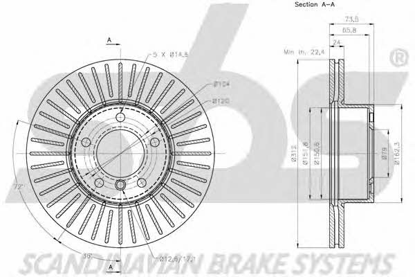 SBS 1815201582 Front brake disc ventilated 1815201582: Buy near me in Poland at 2407.PL - Good price!