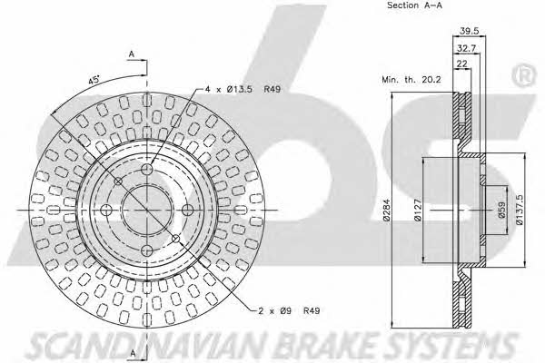SBS 1815202327 Front brake disc ventilated 1815202327: Buy near me in Poland at 2407.PL - Good price!