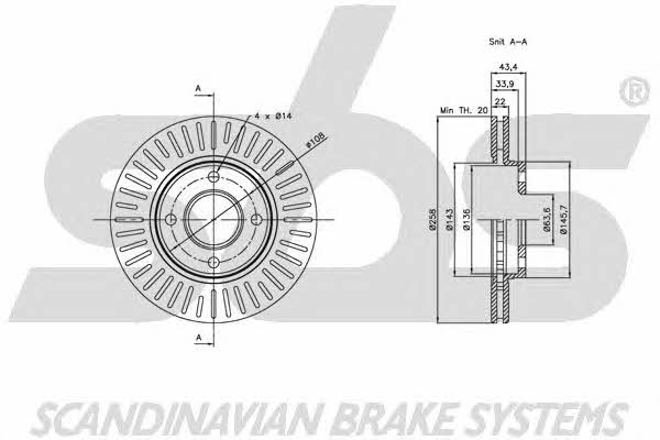 SBS 1815202549 Front brake disc ventilated 1815202549: Buy near me in Poland at 2407.PL - Good price!