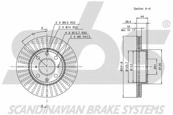 SBS 1815202612 Front brake disc ventilated 1815202612: Buy near me at 2407.PL in Poland at an Affordable price!