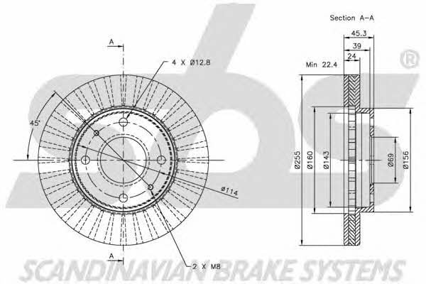 SBS 1815203010 Front brake disc ventilated 1815203010: Buy near me in Poland at 2407.PL - Good price!
