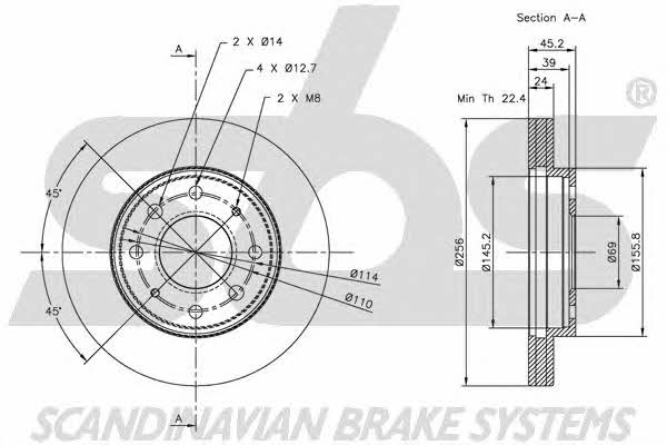 SBS 1815203025 Front brake disc ventilated 1815203025: Buy near me in Poland at 2407.PL - Good price!