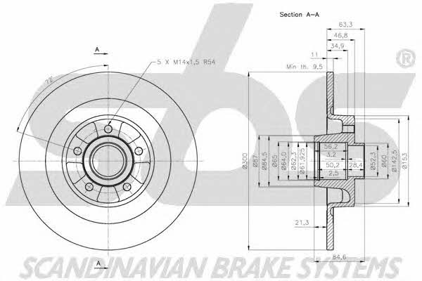 SBS 1815203943 Rear brake disc, non-ventilated 1815203943: Buy near me in Poland at 2407.PL - Good price!