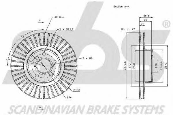 SBS 1815204406 Front brake disc ventilated 1815204406: Buy near me in Poland at 2407.PL - Good price!