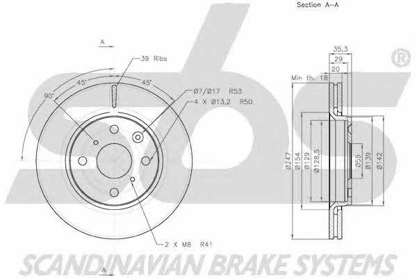 SBS 18152045102 Front brake disc ventilated 18152045102: Buy near me at 2407.PL in Poland at an Affordable price!