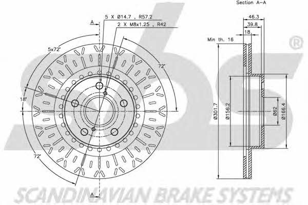 SBS 1815204562 Front brake disc ventilated 1815204562: Buy near me in Poland at 2407.PL - Good price!