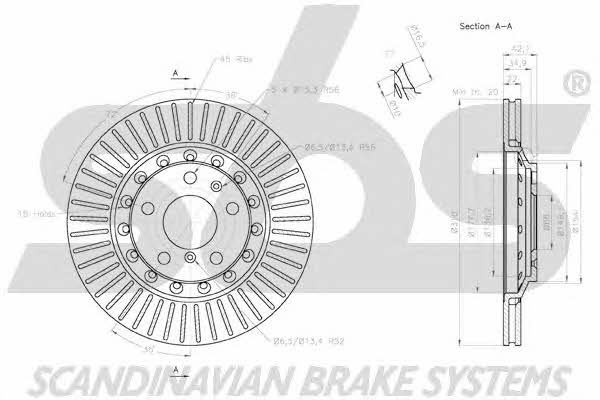 SBS 18152047126 Rear ventilated brake disc 18152047126: Buy near me in Poland at 2407.PL - Good price!
