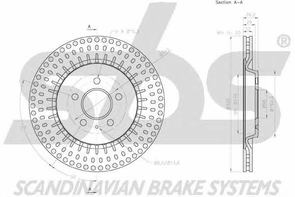 SBS 18152047156 Rear ventilated brake disc 18152047156: Buy near me in Poland at 2407.PL - Good price!